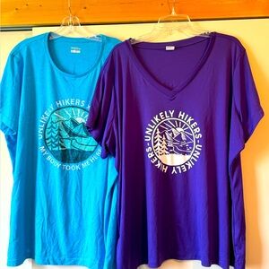 Unlikely Hikers Blue and Purple T-Shirts 3x/4x